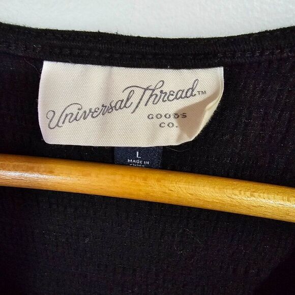 EUC UNIVERSAL THREAD GOODS BLACK SURPLICE TANK TOP SLEEVELESS SIZE LARGE - Picture 7 of 11